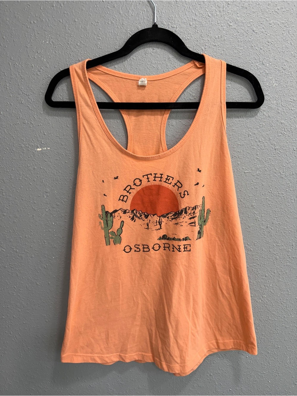 Ideal T | Women’s Brothers Osborne Peach Racerback Tank Top, Size XXL